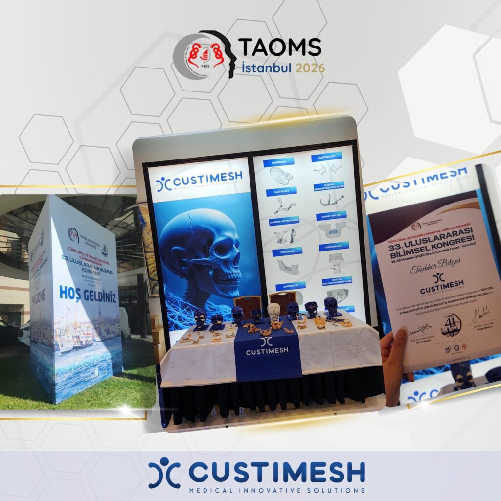 Custimesh standı ve TAOMS 2026 teşekkür belgesi