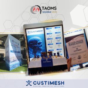 Custimesh standı ve TAOMS 2026 teşekkür belgesi